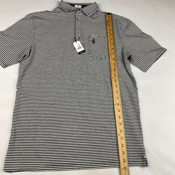 NWT Johnnie-O Hanging Out Polo Men's Size Small Gray White Striped - Picture 8 of 10
